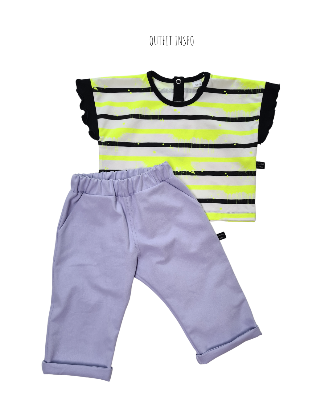 Oversize Kleinkinder-Shirt – Neon-Streetstyle, Flügelärmel