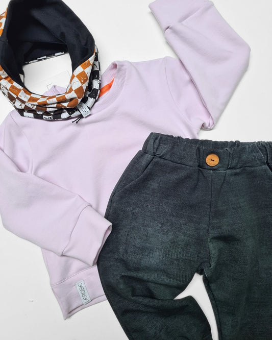 Kinder Sweatshirt Flieder – Basic Pullover aus Baumwolle für Jungs & Mädchen 74-104