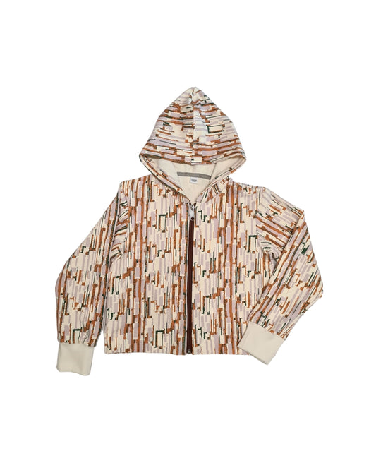 Sommer-Set 3-teilig – Leo Shorts, Rib Top & Kapuzenjacke | Gr. 128/134