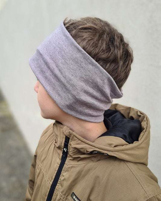 Stirnband Kinder & Erwachsene grau | Handmade Jersey Haarband Twist & Basic | Lerobe