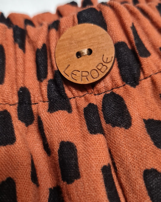 Kinder-Culotte aus Bio-Musselin – „Pinselstrich Orange 104-134