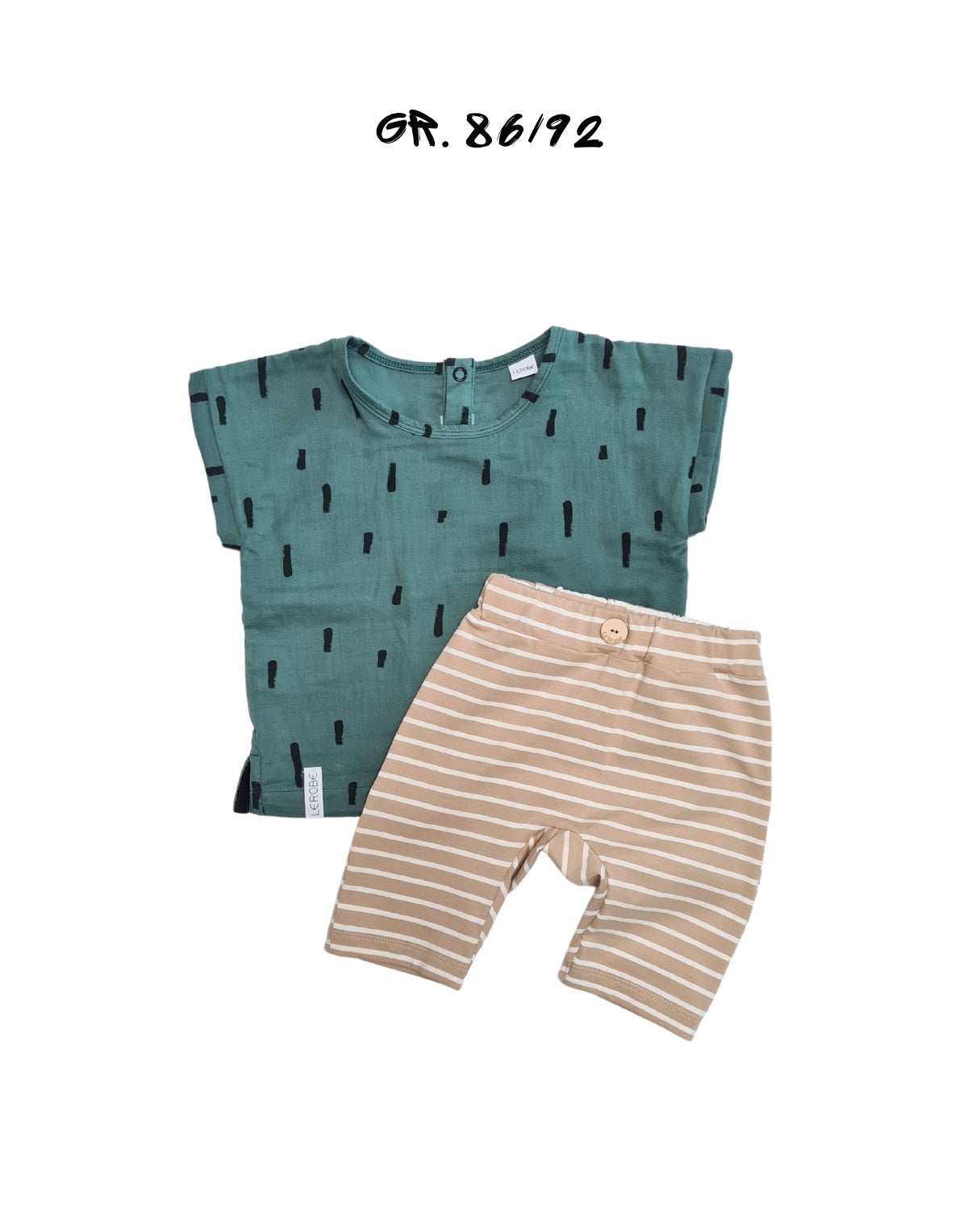 Sommerliches Kleiderset für Kinder in Größe 86/92 – Musselin Shirt und Jersey Bermuda
