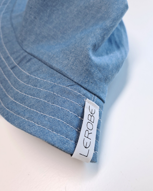 Baby Sommerhut aus Jeansstoff – Sonnenschutz mit Bindebändern