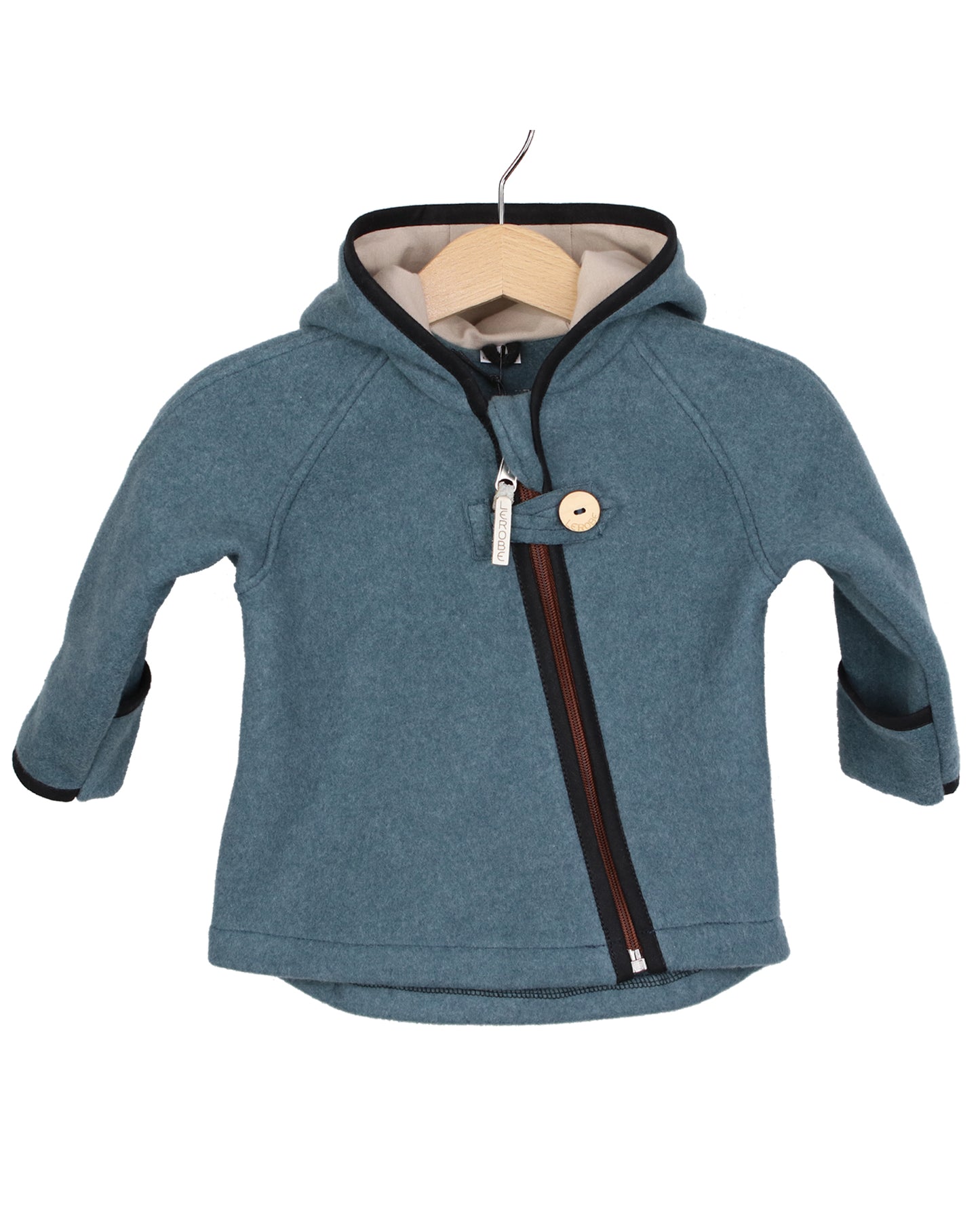 Jacke 'Mika' aus Bio-Baumwollfleece steinblau