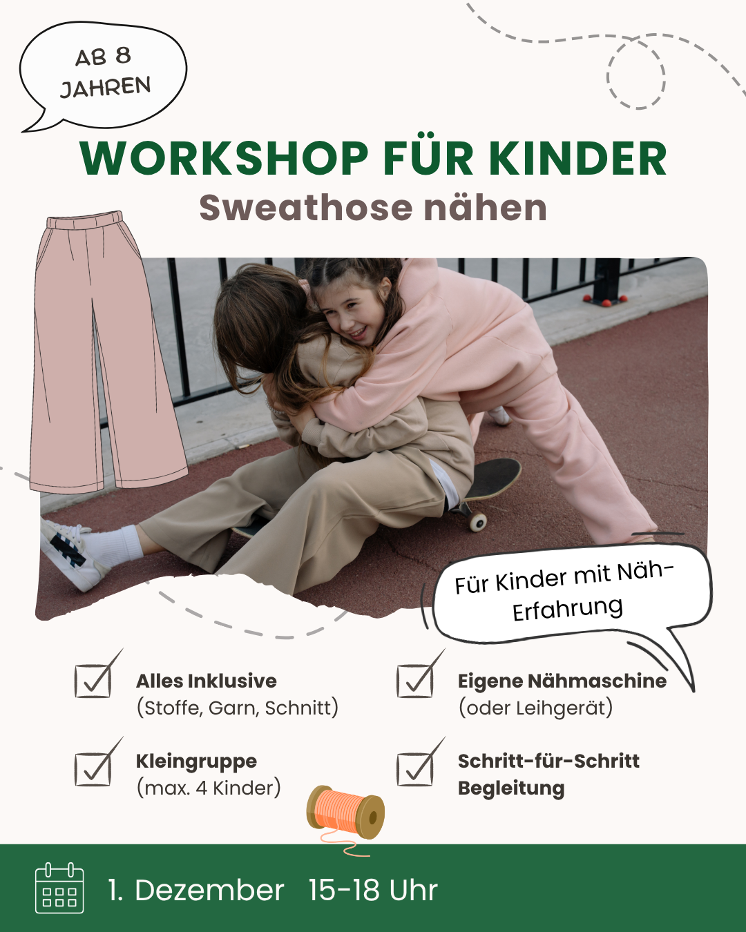 Kinder-Nähworkshop: Bequeme Hose nähen ab 8 Jahren