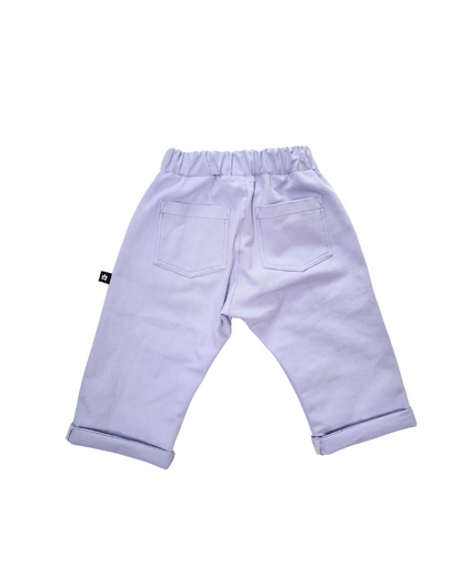 Weite Kinderhose aus Bio-Baumwolle – Frosty Lilac, GOTS-zertifiziert
