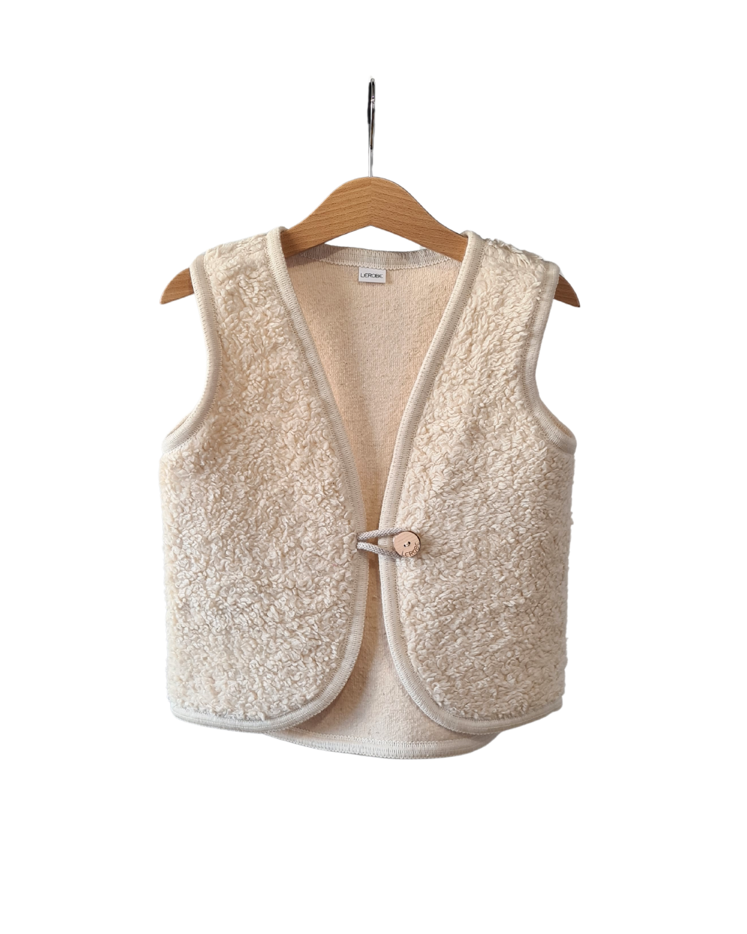 Kinderweste aus Bio-Baumwoll Teddy. Naturbelassen und ungefärbt. Beste Qualität
