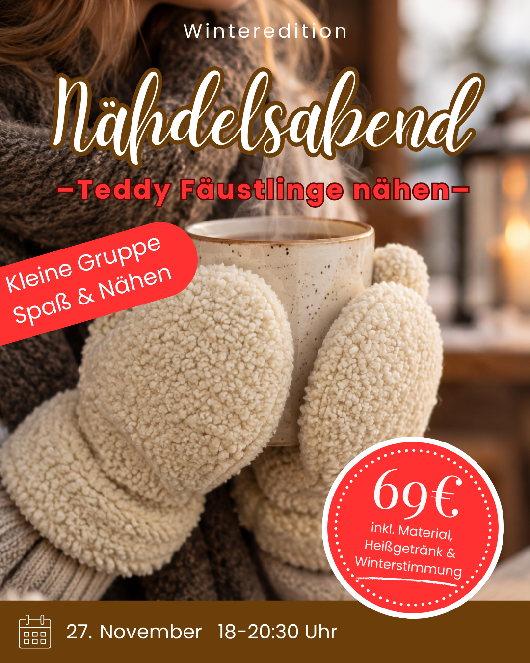 Nähdelsabend Winteredition – Teddy-Fäustlinge nähen