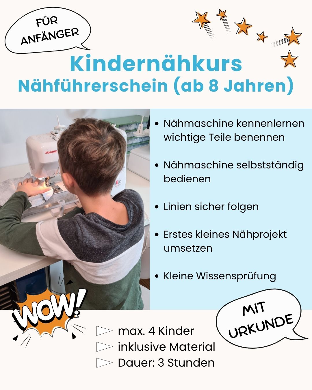 Nähkurs für Kinder – Nähführerschein für kleine Anfänger