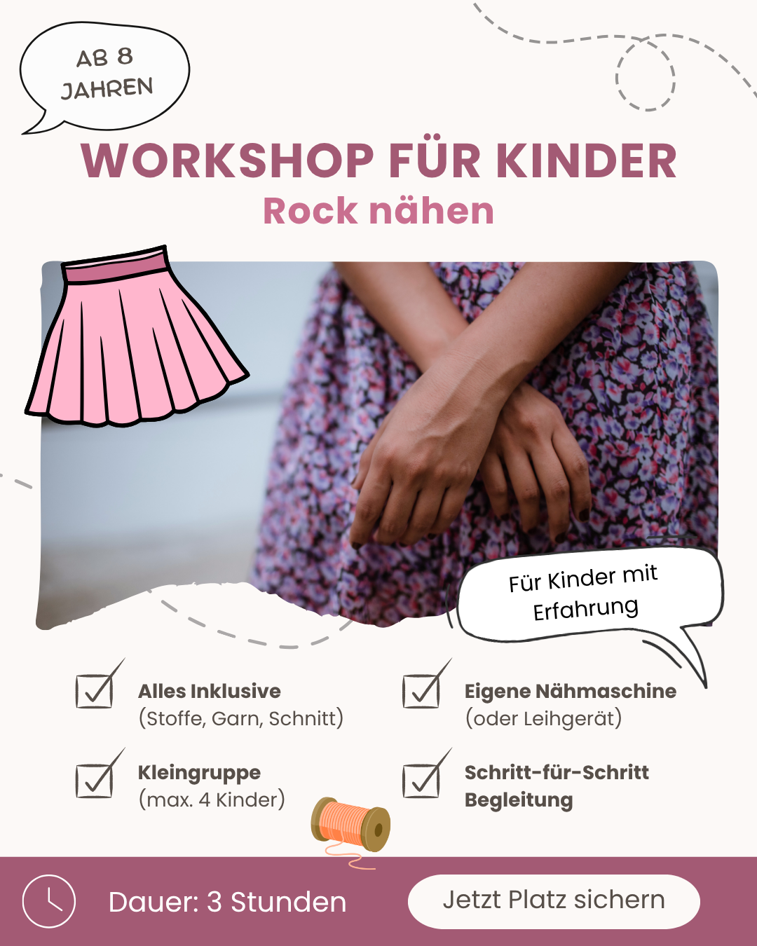 Kinder-Nähworkshop – Rock nähen