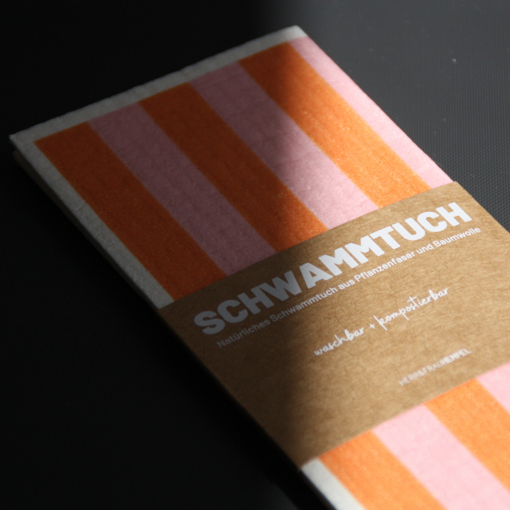 Nachhaltiges Schwammtuch aus Bio-Baumwolle & Zellulose – waschbar, kompostierbar & plastikfrei | Herr&FrauHempel