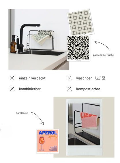 Nachhaltiges Schwammtuch aus Bio-Baumwolle & Zellulose – waschbar, kompostierbar & plastikfrei | Herr&FrauHempel