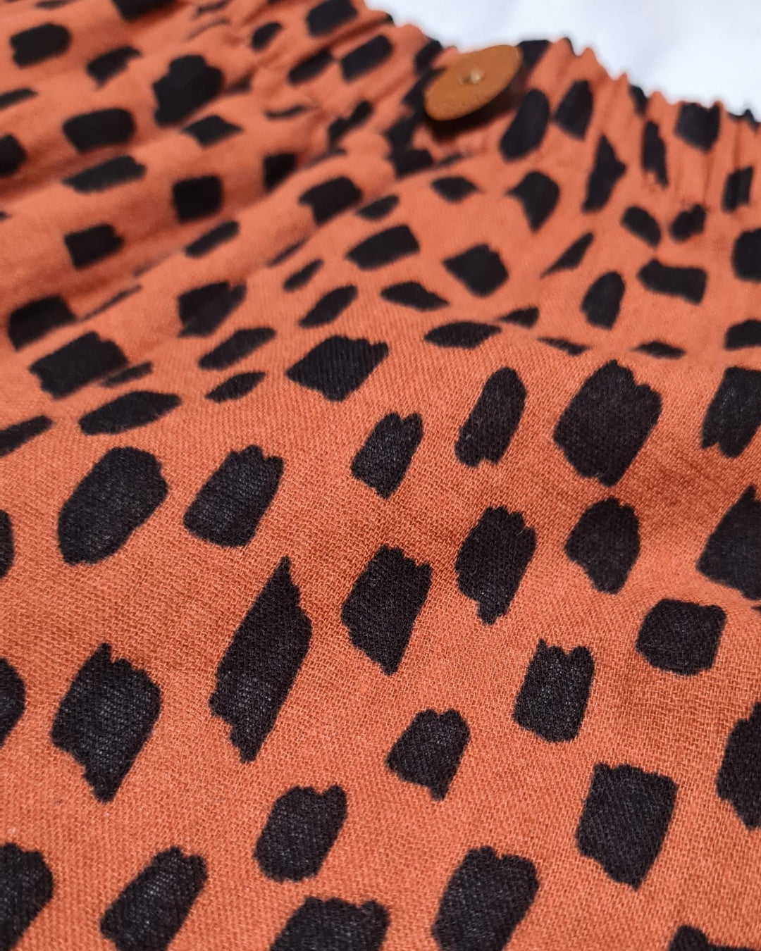 Kinder-Culotte aus Bio-Musselin – „Pinselstrich Orange 104-134