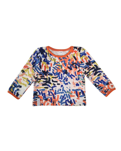 Longsleeve Kinder „Farbspiel“ aus weichem Sweat – Gr. 62–104