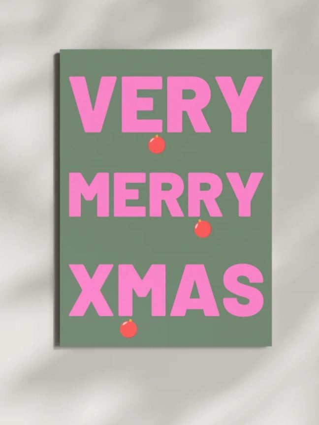Postkarte - VERY MERRY XMAS