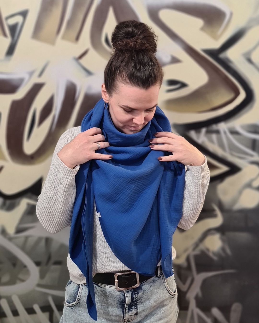 XXL Tuch für Erwachsene aus Bio-Musselin 130x130cm