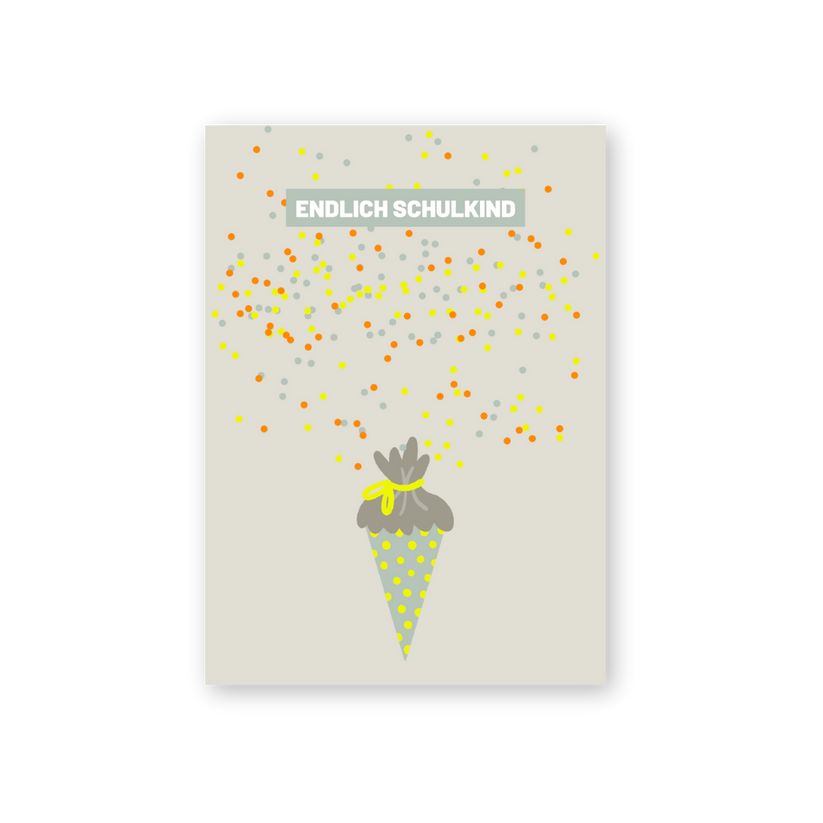 Postkarte - Endlich Schulkind