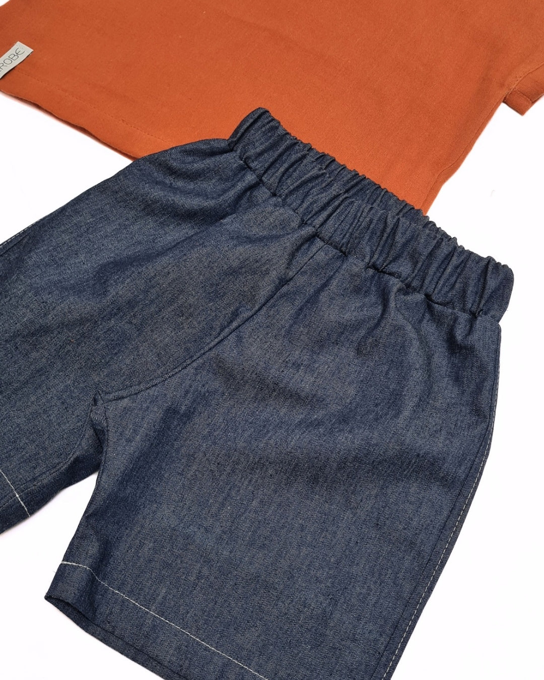 Sommerset Baby Junge | Oversize Musselin Shirt & Jeans Bermuda | Größe 74/80 | Luftig & lässig für warme Tage