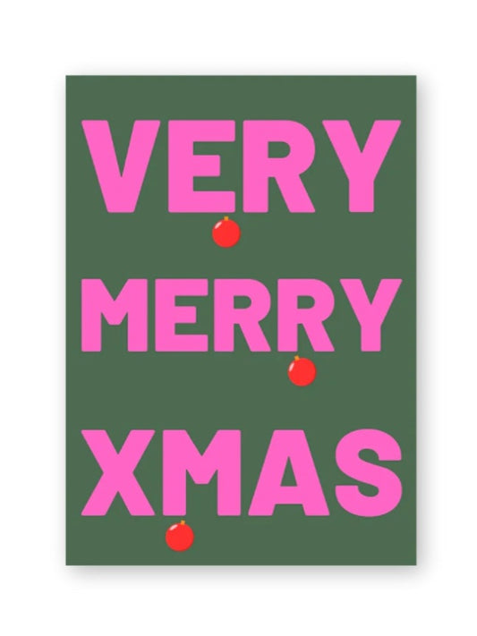 Postkarte - VERY MERRY XMAS
