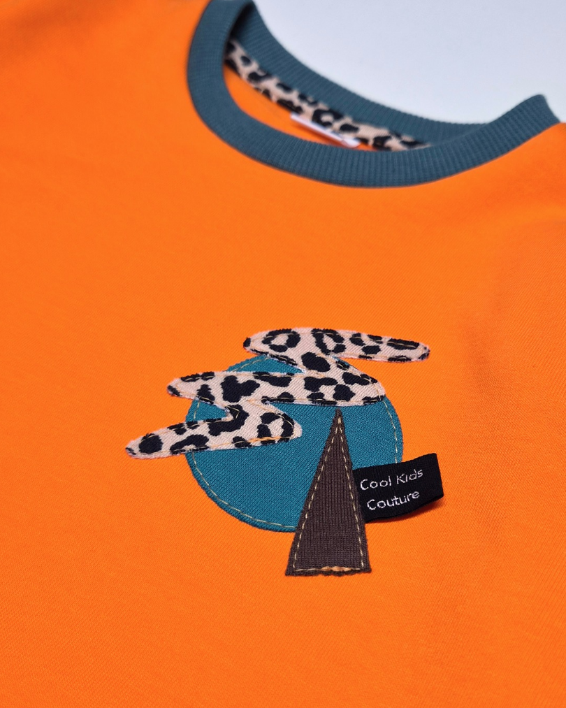 Kinder Sweater Orange mit Applikation