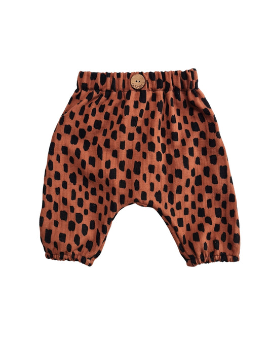 Baby Pumphose aus Bio-Musselin – „Pinselstrich Orange“