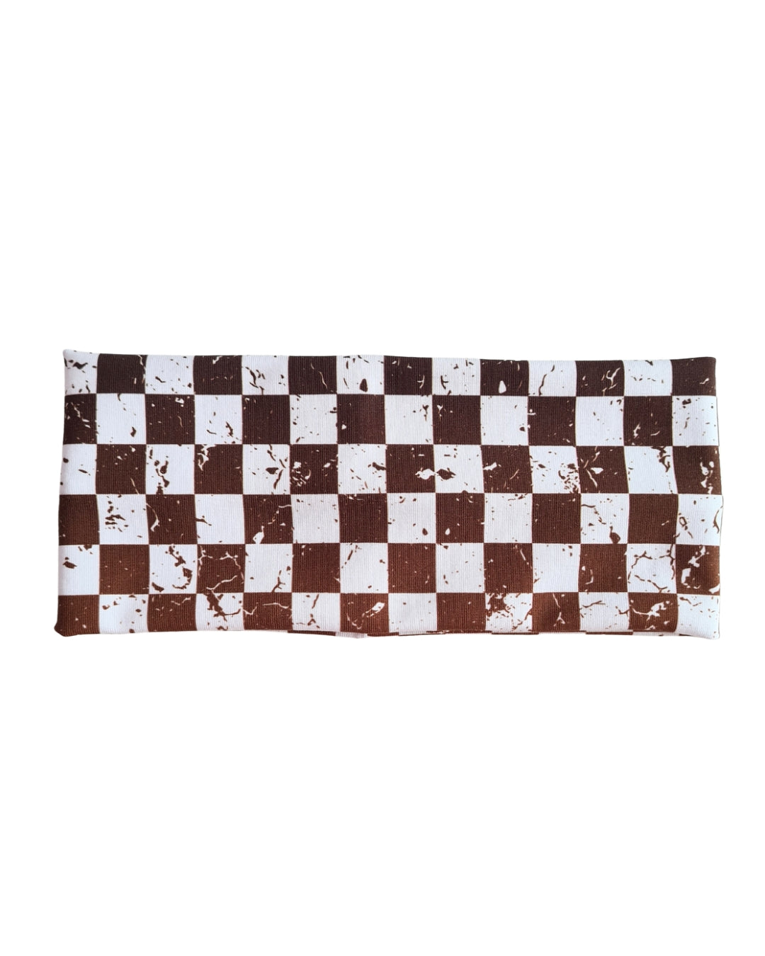 Stirnband Kinder Jungs kariert orange, schwarz-weiß | Handmade Jersey Haarband Checkerboard | Lerobe
