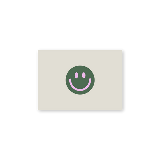MINI Postkarte - Smiley oliv-flieder