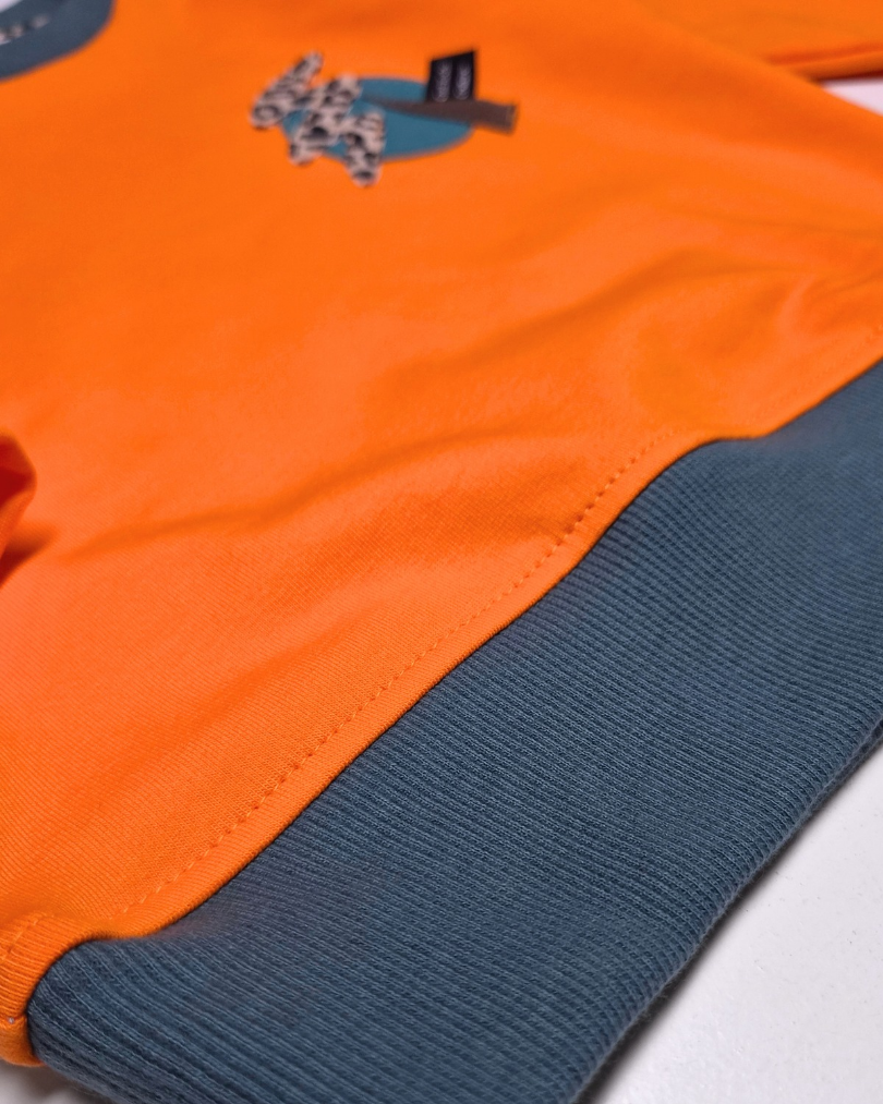 Kinder Sweater Orange mit Applikation