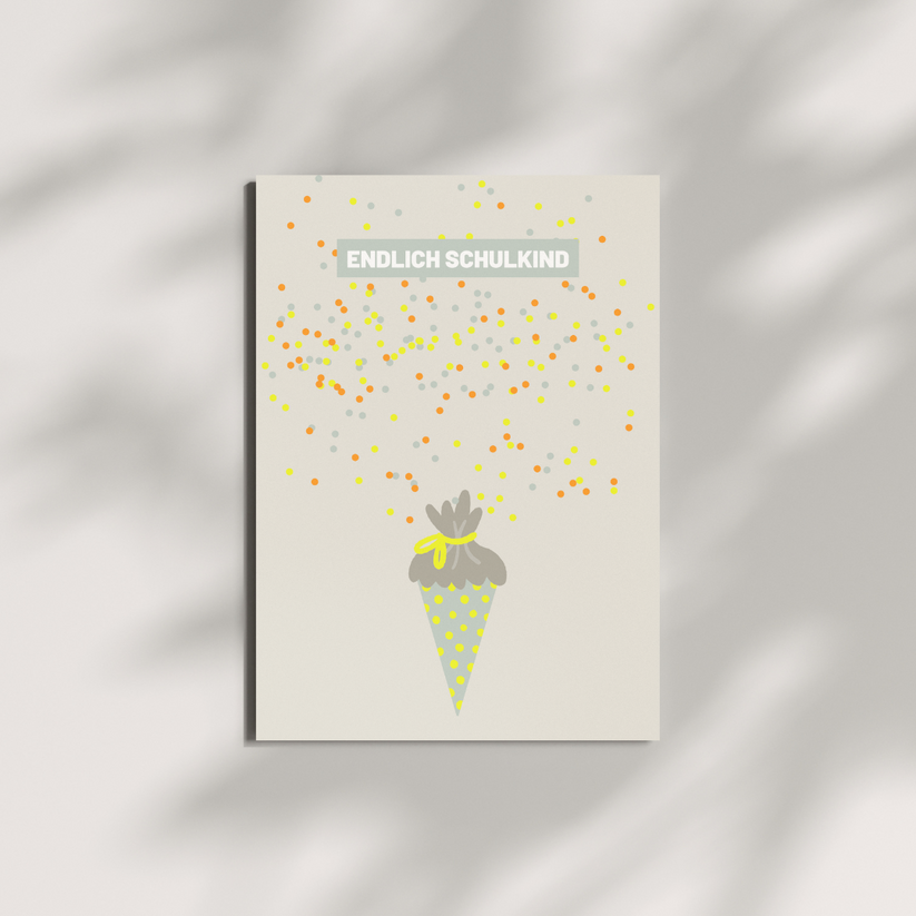 Postkarte - Endlich Schulkind