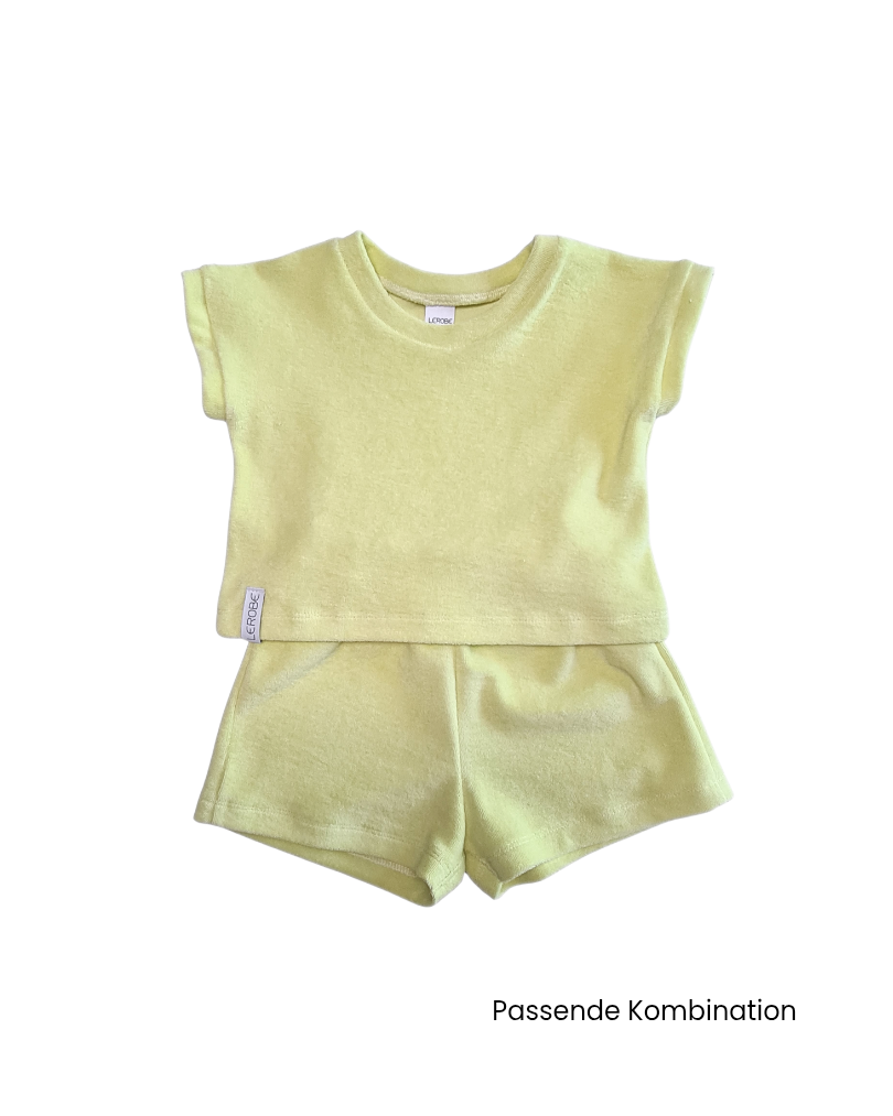 Frottee-Short Kinder „Mellow Green“ Gr. 62–104 – Bio Baumwolle