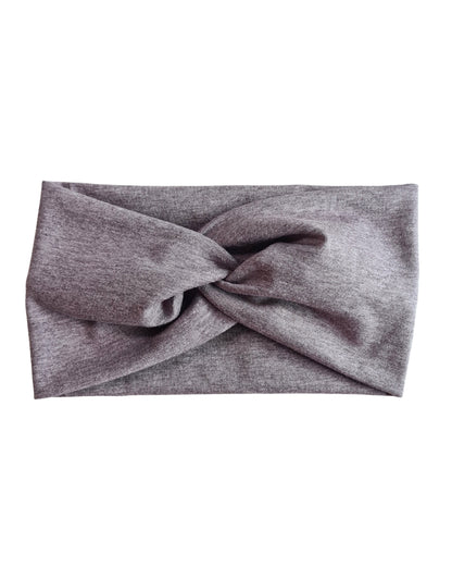 Stirnband Kinder & Erwachsene grau | Handmade Jersey Haarband Twist & Basic | Lerobe