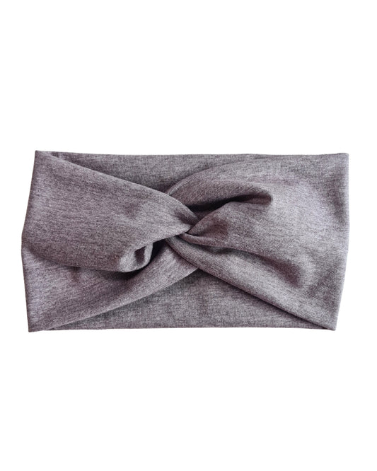 Stirnband Kinder & Erwachsene grau | Handmade Jersey Haarband Twist & Basic | Lerobe
