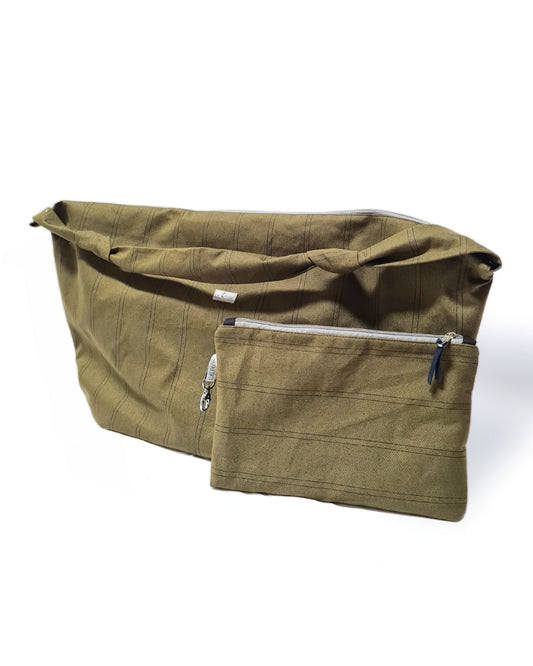 Mom-Bag „Nova“- Geräumige Canvas-Tasche für den Mama-Alltag mit Leo-Futter & Extra-Täschchen