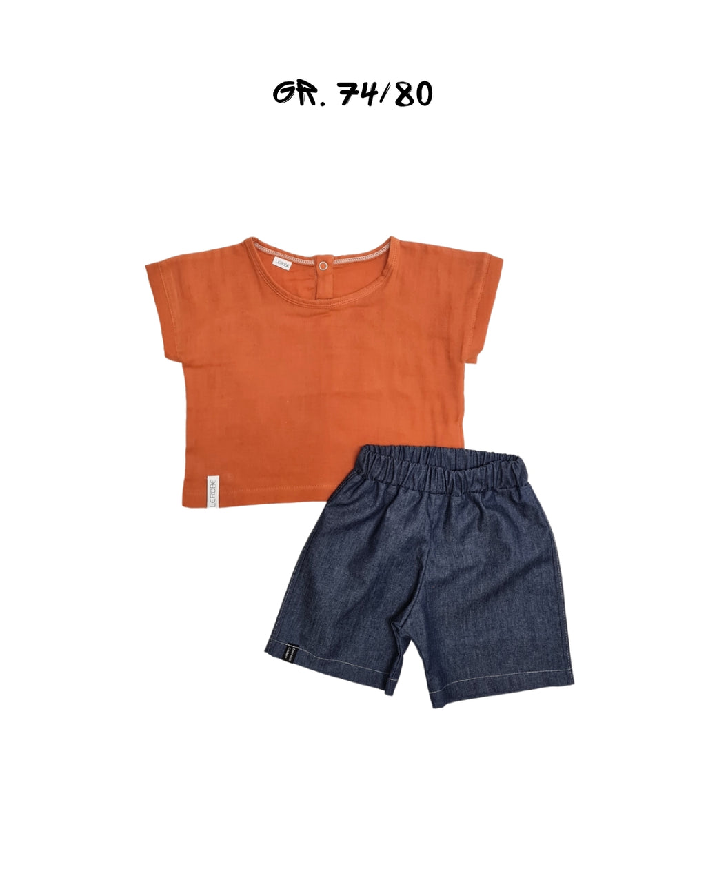 Sommerset Baby Junge | Oversize Musselin Shirt & Jeans Bermuda | Größe 74/80 | Luftig & lässig für warme Tage