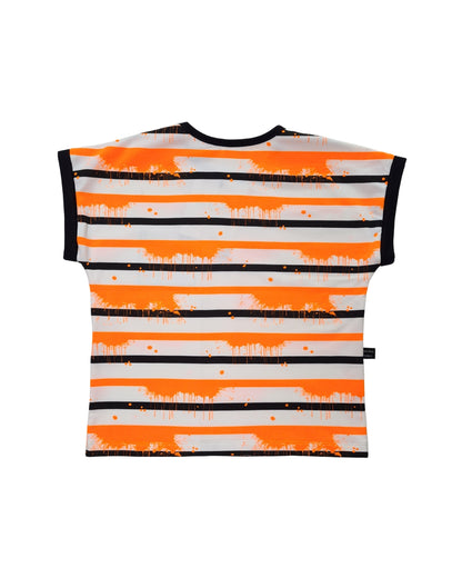 Kinder Oversize Shirt – Neonverlauf in Schwarz-Orange | Sommer Must-Have