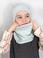 Warm und stylisch: Loopschal für Kinder aus Rippjersey in zwei Größen