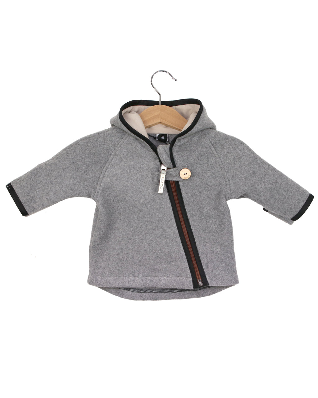 Jacke 'Mika' aus Bio-Baumwollfleece grau