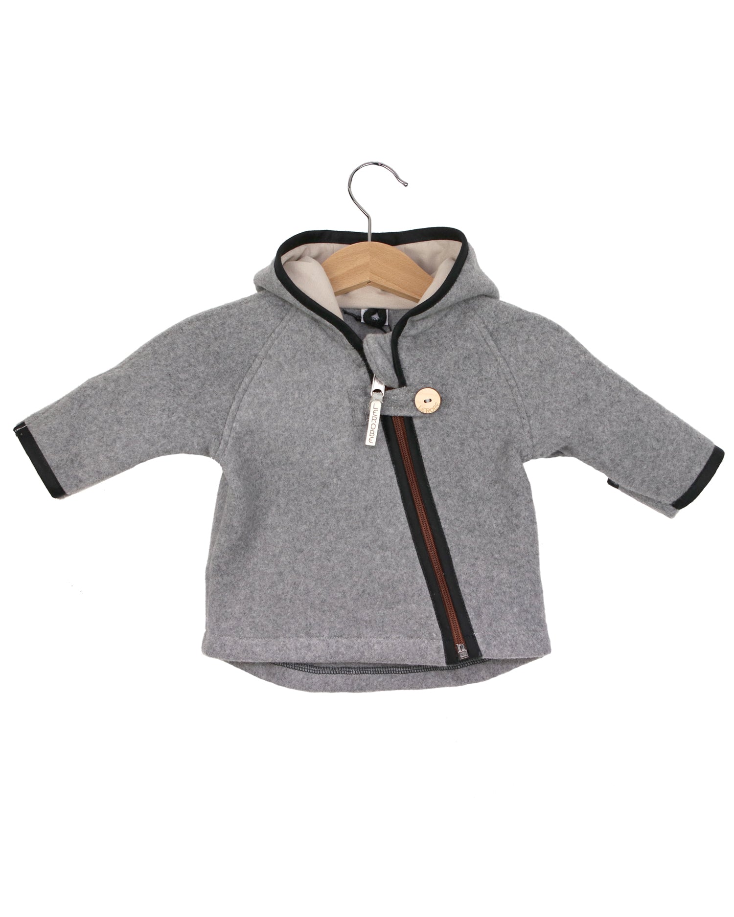 Jacke 'Mika' aus Bio-Baumwollfleece grau