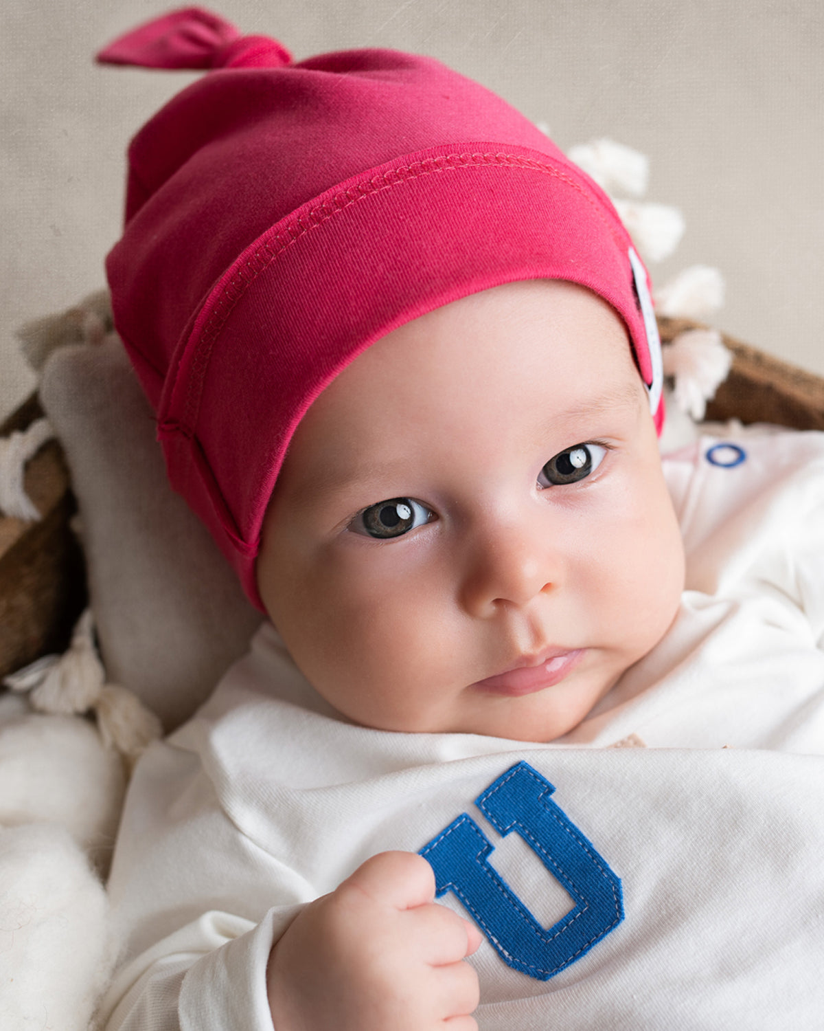 Baby Knotenmütze 'rosa' aus Bio-Baumwolljersey 